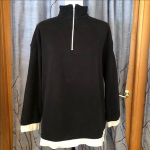 St. John S 100% Cotton 1/4 Zip pullover black